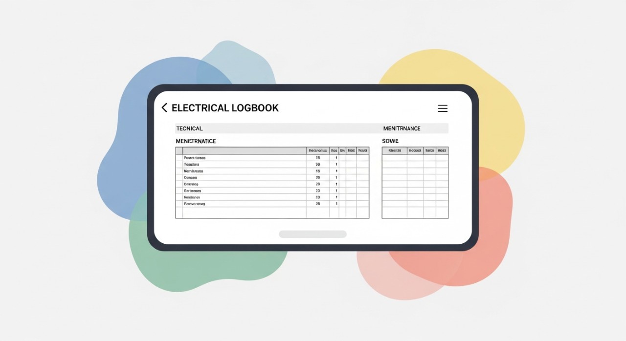 Paparan dokumen digital buku log elektrik yang mengandungi jadual pemeriksaan teknikal.